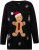 Ulla Popken Gingerbread Man Christmas Sweater Black - Naisten hupparit ja collegepaidat isot koot - 