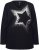 Ulla Popken Sequined Star Rolled Edge Sweater Black - Naisten hupparit ja collegepaidat isot koot - 