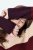 Ulla Popken Cable Knit Block Stripe V-Neck Sweater Dark Ruby - Naisten hupparit ja collegepaidat isot koot - Mukavat collegepaidat, huput ja neuleet
