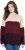 Ulla Popken Cable Knit Block Stripe V-Neck Sweater Dark Ruby - Hupparit ja collegepaidat - 