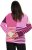 Ulla Popken Patchwork Striped Long Sleeve V-Neck Sweater Raspberry - Naisten hupparit ja collegepaidat isot koot - 