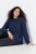 Ulla Popken Textured Glitter Embroidery Oversized Sweater Ink Blue - Naisten hupparit ja collegepaidat isot koot - Mukavat collegepaidat, huput ja neuleet