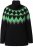 Ulla Popken Neon Alpine Pattern Long Sleeve Turtleneck Sweater Apple Green - Naisten hupparit ja collegepaidat isot koot - 
