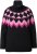 Ulla Popken Neon Alpine Pattern Long Sleeve Turtleneck Sweater Light Pink - Naisten hupparit ja collegepaidat isot koot - 