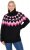 Ulla Popken Neon Alpine Pattern Long Sleeve Turtleneck Sweater Light Pink - Naisten hupparit ja collegepaidat isot koot - 