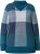 Ulla Popken Grand Check Long Sleeve Sweater Teal - Naisten hupparit ja collegepaidat isot koot - 