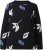 Ulla Popken Eco Cotton Leaf Pattern Long Sleeve Sweater Black - Naisten hupparit ja collegepaidat isot koot - 