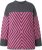 Ulla Popken Graphic Stripe Long Sleeve Turtleneck Sweater Flamingo - Naisten hupparit ja collegepaidat isot koot - 