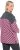 Ulla Popken Graphic Stripe Long Sleeve Turtleneck Sweater Flamingo - Naisten hupparit ja collegepaidat isot koot - 