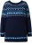 Ulla Popken Norwegian Style Pastel Tone Long Sleeve Sweater Ink Blue - Naisten hupparit ja collegepaidat isot koot - 