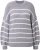 Ulla Popken Oversized Striped Balloon Sleeve Sweater Grey Melange - Naisten hupparit ja collegepaidat isot koot - 