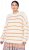Ulla Popken Oversized Striped Balloon Sleeve Sweater Off-White - Hupparit ja collegepaidat - 