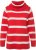 Ulla Popken Stripe Fine Knit Turtleneck Sweater Light Red - Naisten hupparit ja collegepaidat isot koot - 