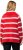 Ulla Popken Stripe Fine Knit Turtleneck Sweater Light Red - Naisten hupparit ja collegepaidat isot koot - 