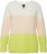 Ulla Popken Block Stripe Long Sleeve V-Neck Sweater Lime Green - Hupparit ja collegepaidat - 