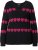 Ulla Popken Heart Print Long Sleeve V-Neck Sweater Black - Naisten hupparit ja collegepaidat isot koot - 