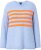 Ulla Popken Striped Long Sleeve Sweater Sky Blue - Naisten hupparit ja collegepaidat isot koot - 