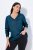 Ulla Popken Soft Fine Knit Pullover V-Neck Sweatshirt Teal - Naisten hupparit ja collegepaidat isot koot - Mukavat collegepaidat, huput ja neuleet
