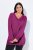 Ulla Popken Soft Fine Knit Pullover V-Neck Sweatshirt Dark Lilac - Naisten hupparit ja collegepaidat isot koot - Mukavat collegepaidat, huput ja neuleet