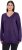 Ulla Popken Soft Fine Knit Pullover V-Neck Sweatshirt Deep Violet - Naisten hupparit ja collegepaidat isot koot - 