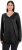 Ulla Popken Casual V-Neck Long Sleeve Sweater Black - Naisten hupparit ja collegepaidat isot koot - 