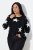 Ulla Popken Glitter Stars Soft Knit Sweater Black - Naisten hupparit ja collegepaidat isot koot - Mukavat collegepaidat, huput ja neuleet