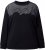 Ulla Popken Tulle Panel Sweatshirt Black - Naisten hupparit ja collegepaidat isot koot - 