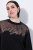 Ulla Popken Tulle Panel Sweatshirt Black - Naisten hupparit ja collegepaidat isot koot - Mukavat collegepaidat, huput ja neuleet