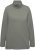 Ulla Popken Turtleneck Ribbed Trim Long Sleeve Sweater Grey - Naisten hupparit ja collegepaidat isot koot - 