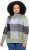 Ulla Popken Grand Check Long Sleeve Sweater Sage Green - Naisten hupparit ja collegepaidat isot koot - 