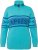 Ulla Popken Apres Ski Long Sleeve Troyer Collar Sweater Bright Turquoise - Hupparit ja collegepaidat - 