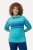 Ulla Popken Apres Ski Long Sleeve Troyer Collar Sweater Bright Turquoise - Naisten hupparit ja collegepaidat isot koot - Mukavat collegepaidat, huput ja neuleet
