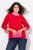 Ulla Popken Color Block Long Sleeve Sweater Lychee - Naisten hupparit ja collegepaidat isot koot - Mukavat collegepaidat, huput ja neuleet