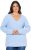 Ulla Popken Long Sleeve V-Neck Ribbed Knit Sweater Light Blue - Naisten hupparit ja collegepaidat isot koot - 