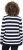 Ulla Popken Striped Polo Collar Long Sleeve Sweater Navy - Naisten hupparit ja collegepaidat isot koot - 