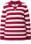 Ulla Popken Striped Polo Collar Long Sleeve Sweater Ruby Red - Naisten hupparit ja collegepaidat isot koot - 