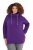 Ulla Popken Drawstring Collar Long Sleeve Sweatshirt Deep Violet - Ulla Popken - Ulla Popken plus-size-vaatteet