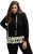 Ulla Popken Ruffle Hem A-line Fit Hooded Sweatshirt Black - Naisten hupparit ja collegepaidat isot koot - 
