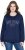 Ulla Popken NYC Embroidered Long Sleeve Sweatshirt Ink Blue - Naisten hupparit ja collegepaidat isot koot - 