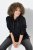 Ulla Popken Chain Fringe Smooth Fleece Sweatshirt Black - Naisten hupparit ja collegepaidat isot koot - Mukavat collegepaidat, huput ja neuleet