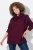 Ulla Popken Chain Fringe Smooth Fleece Sweatshirt Dark Wine Red - Naisten hupparit ja collegepaidat isot koot - Mukavat collegepaidat, huput ja neuleet