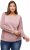 Ulla Popken Mixed Knit Patch Look Sweatshirt Old Pink - Naisten hupparit ja collegepaidat isot koot - 