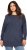 Ulla Popken Layered Look Button Sleeve Sweatshirt Navy - Naisten hupparit ja collegepaidat isot koot - 