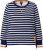 Ulla Popken Striped Drawstring Hem Sweatshirt Navy - Naisten hupparit ja collegepaidat isot koot - 