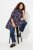 Ulla Popken Floral Stand-Up Collar Flounce Panel Sweatshirt Black - Naisten hupparit ja collegepaidat isot koot - Mukavat collegepaidat, huput ja neuleet