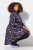 Ulla Popken Floral Stand-Up Collar Flounce Panel Sweatshirt Black - Naisten hupparit ja collegepaidat isot koot - Mukavat collegepaidat, huput ja neuleet