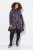Ulla Popken Floral Stand-Up Collar Flounce Panel Sweatshirt Black - Naisten hupparit ja collegepaidat isot koot - Mukavat collegepaidat, huput ja neuleet