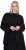 Ulla Popken Decorative Seam Contrast Color Sweater Black - Naisten hupparit ja collegepaidat isot koot - 
