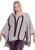 Ulla Popken Brushstroke Knit Poncho Beige - Naisten hupparit ja collegepaidat isot koot - 