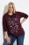 Ulla Popken Sparkling Sequin Bows Christmas Sweatshirt Plum - Naisten hupparit ja collegepaidat isot koot - Mukavat collegepaidat, huput ja neuleet
